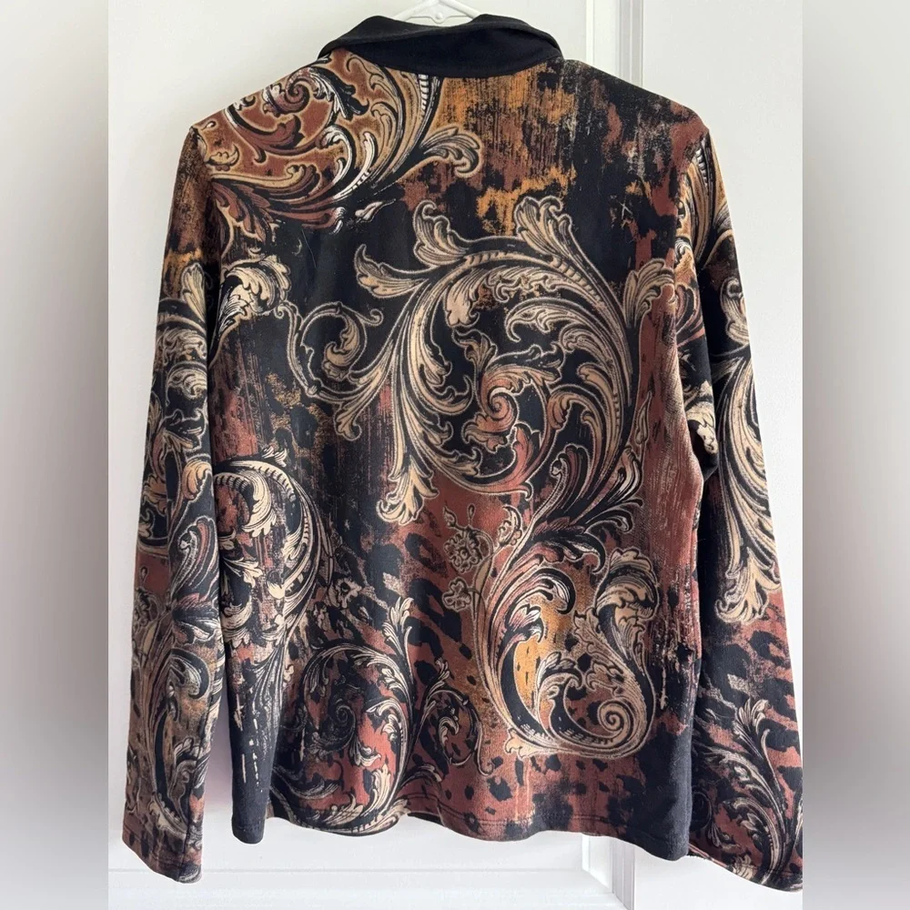 Vintage Y2K Jess & Jane Hoodie Floral Full Zip Sweatshirt Jacket Size Medium - Picture 6 of 10